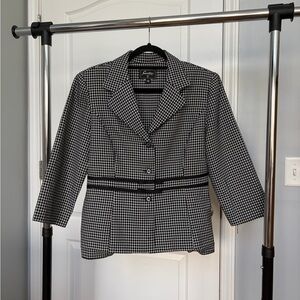 Women's Black and White Checkered Blazer
